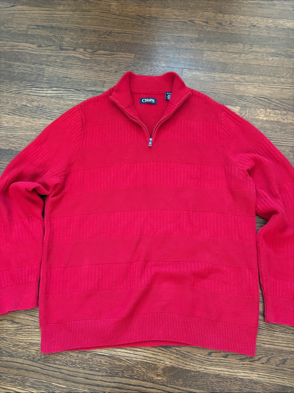 Chaps Men’s Bright Red Zip-Neck Sweater